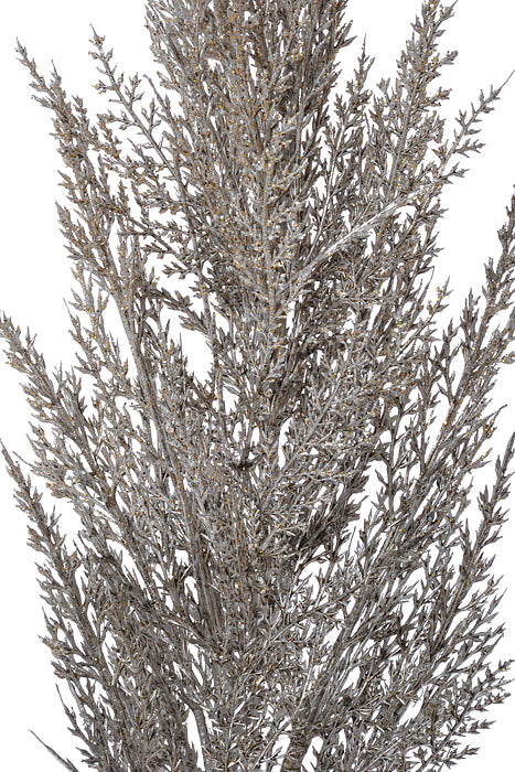 36" Frosted Metallic Pampas Grass Spray Silver