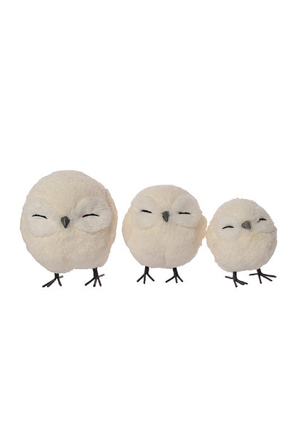 4.5"-6.5" Owl Cream/White Set/3