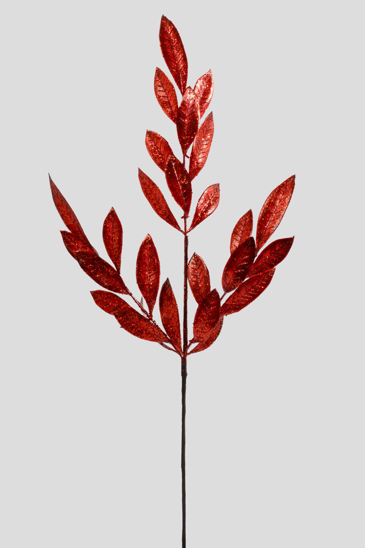 26" Metallic Bay Leaf Spray Burgundy
