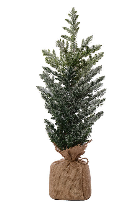 24" Snow Pine With Pot Green/White