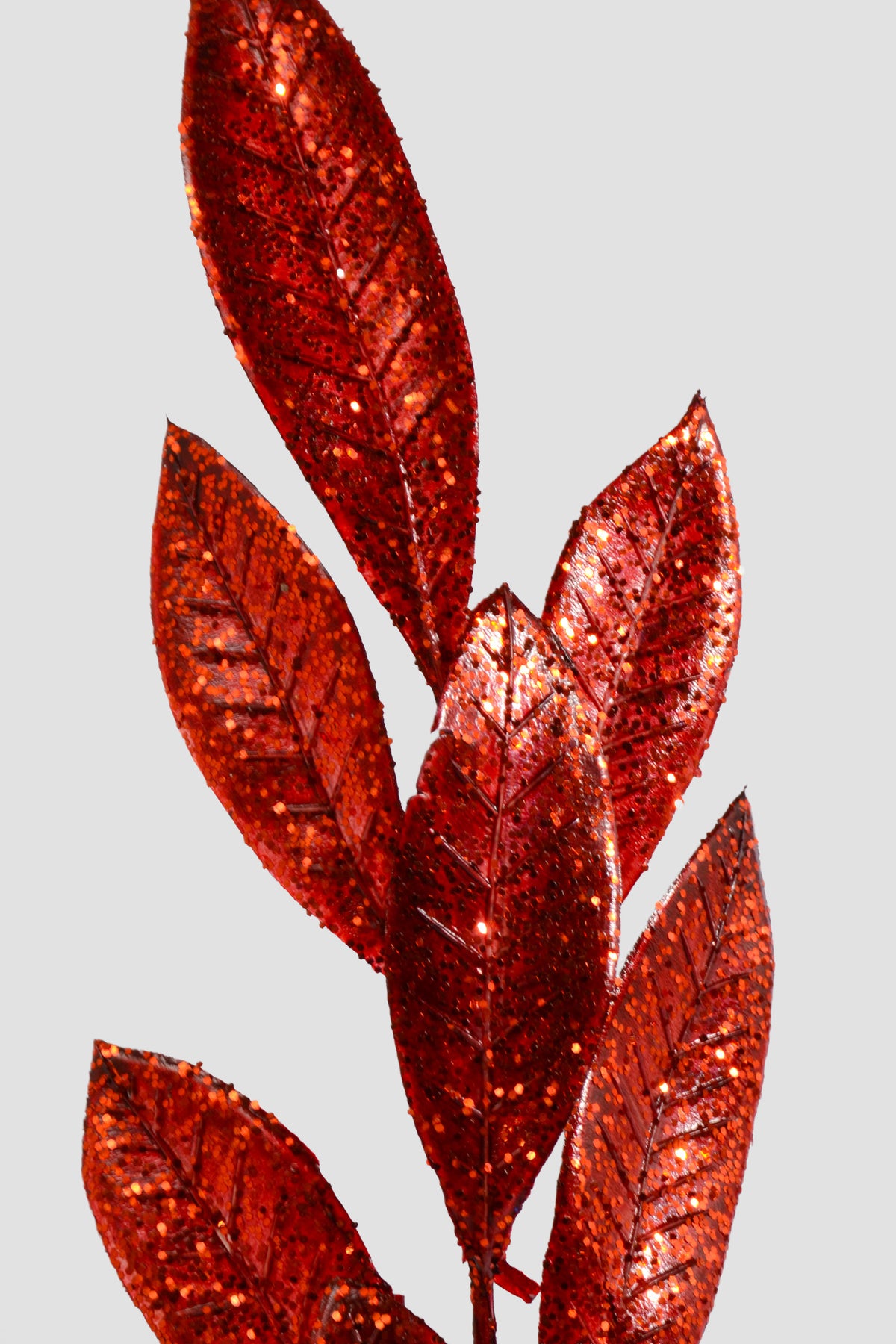 26" Metallic Bay Leaf Spray Burgundy