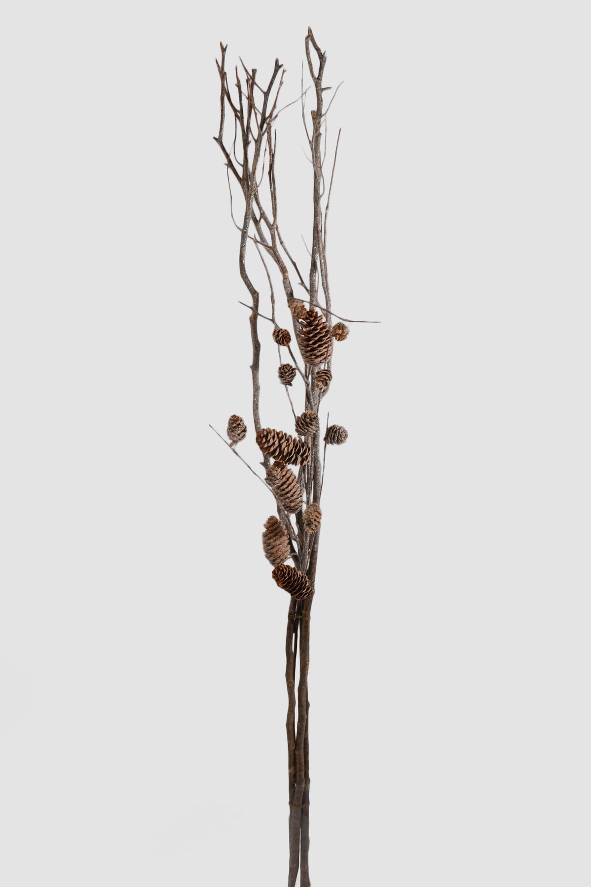 45" Glittered Pine Cone Bundle Brown