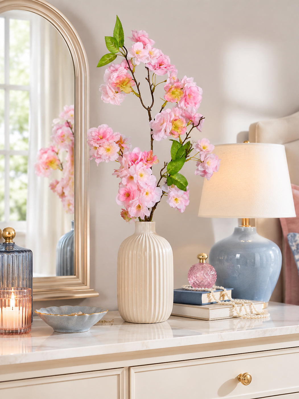 25" Silk Cherry Blossom Spray Pink