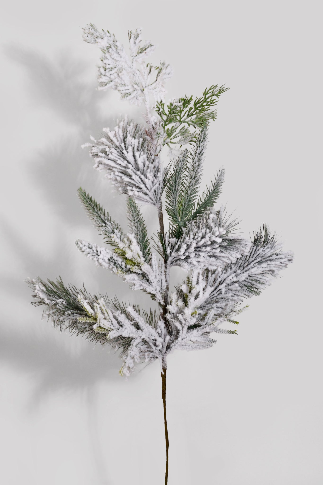 28" Snowed Pine Spray White/Green