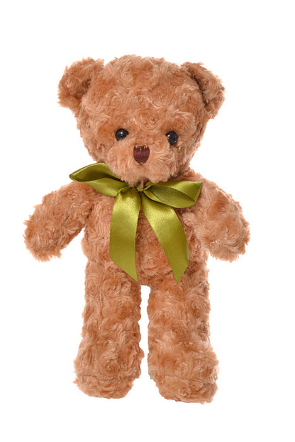 12" Teddy Bear With Bow (Light Brown)