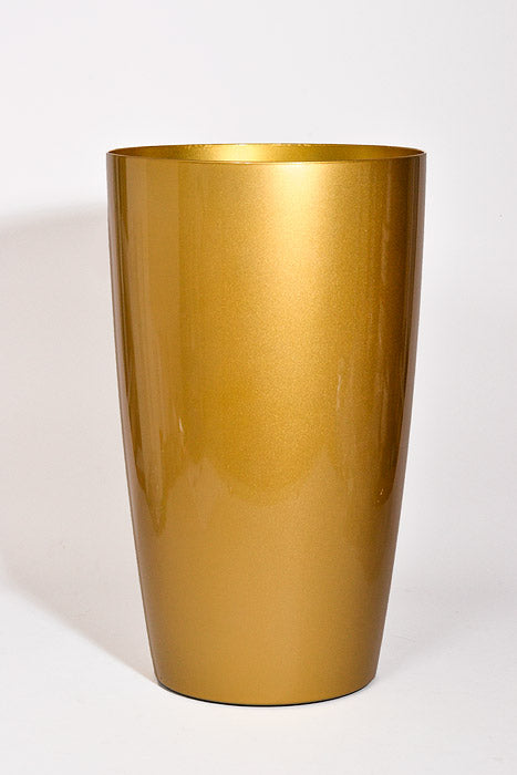 12.75" X 21.5" Tall Round Planter Gold