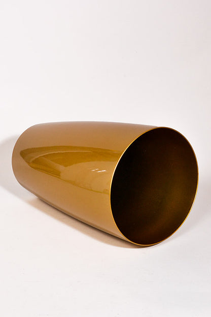 12.75" X 21.5" Tall Round Planter Gold