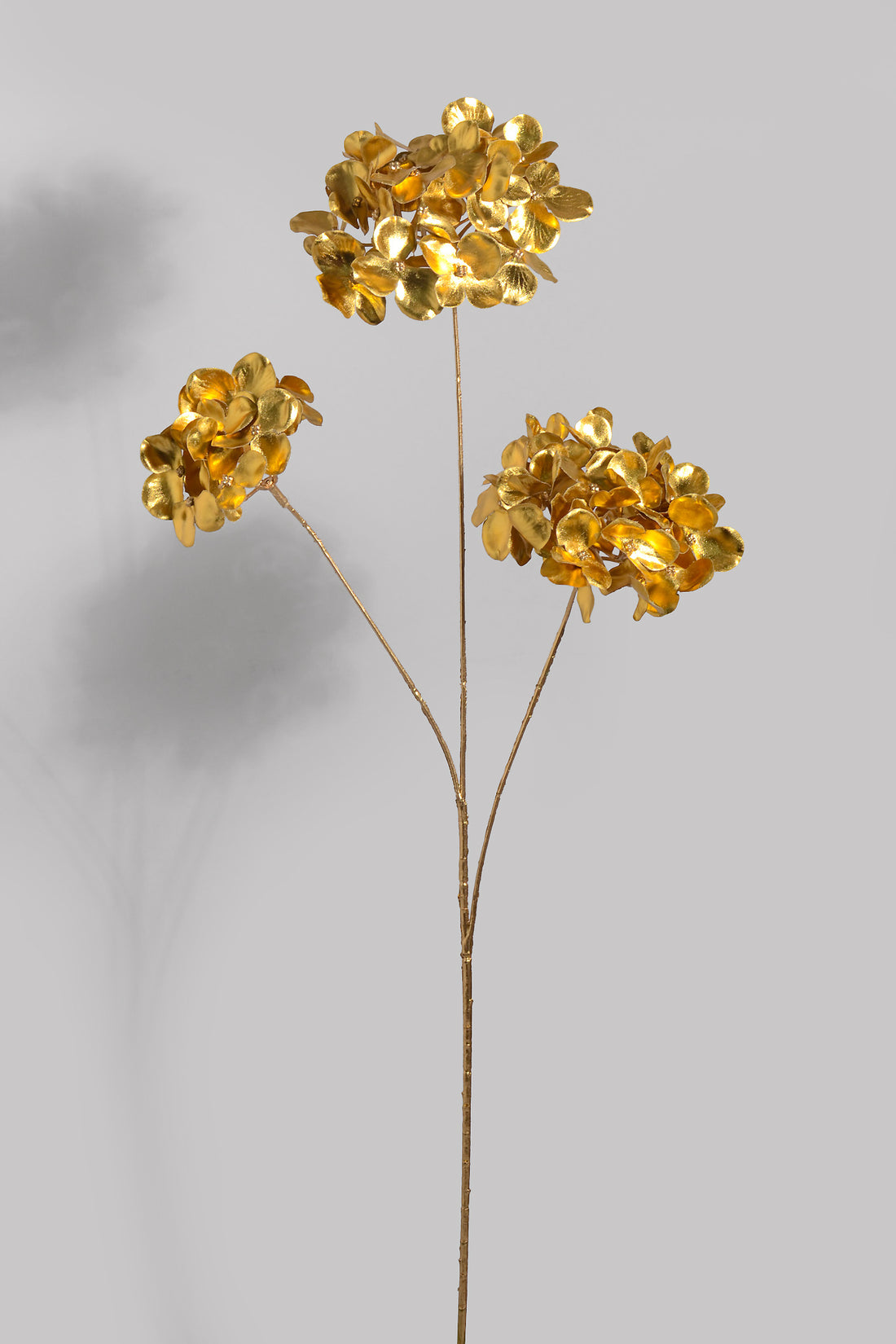 28.5" Metallic Hydrangea Spray Gold