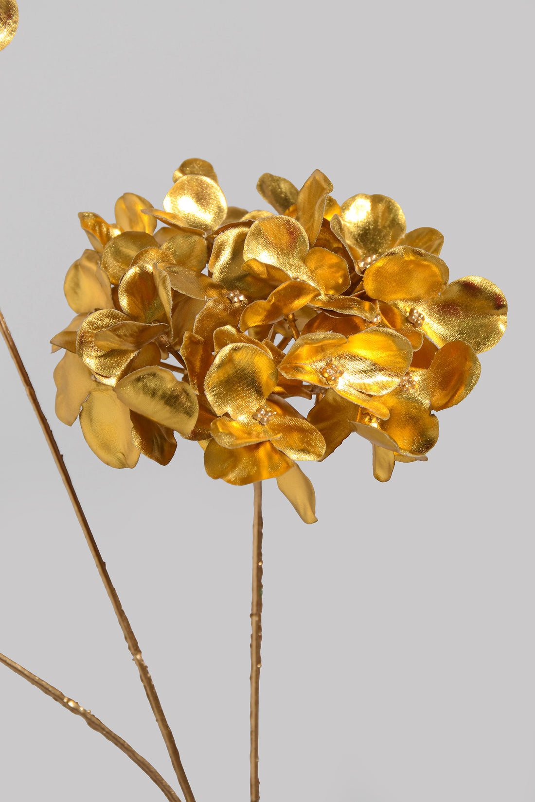 28.5" Metallic Hydrangea Spray Gold