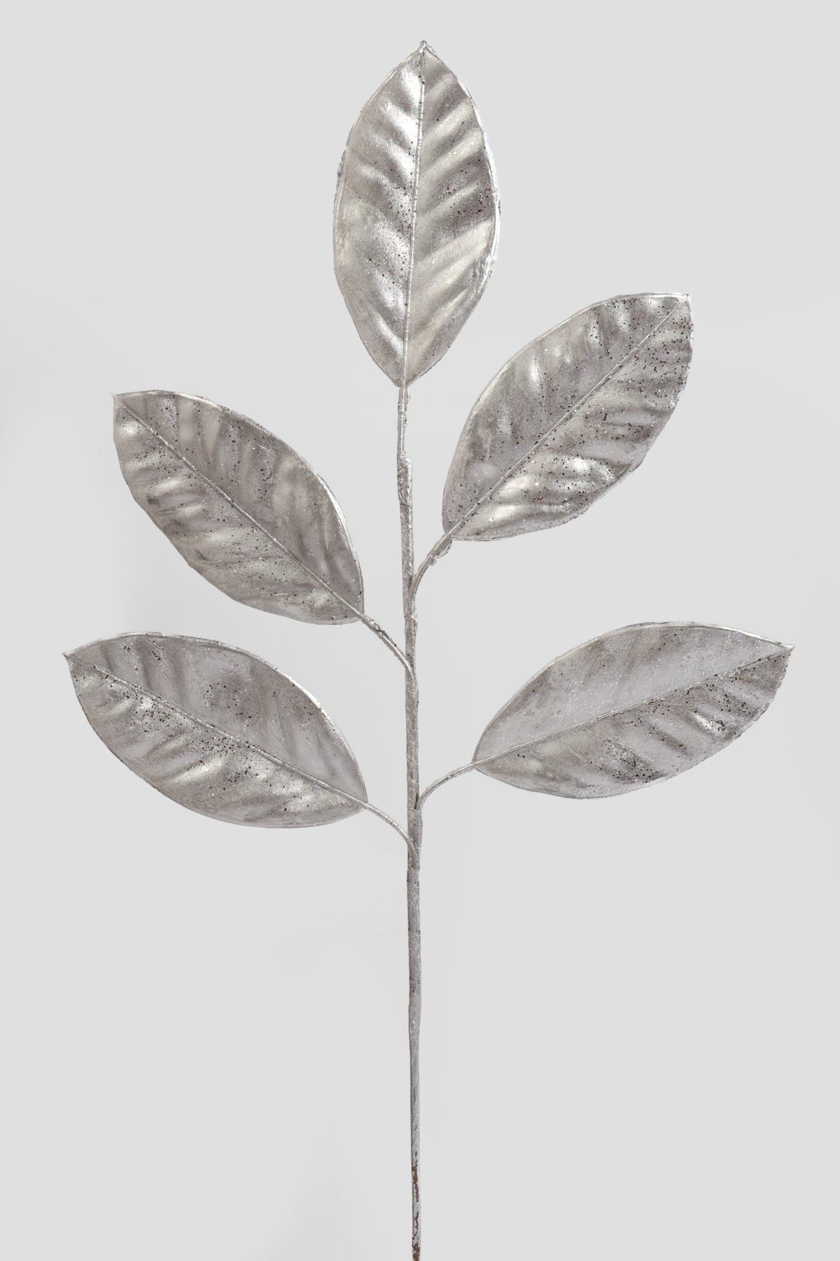 24" Magnolia Leaf Met Spray Silver