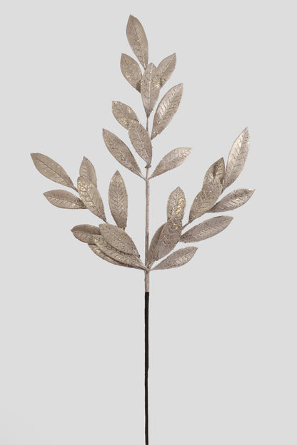 26" Metallic Bay Leaf Spray Champagne