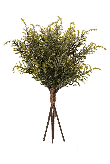 15" Cedar Bundle With Ice Green/White