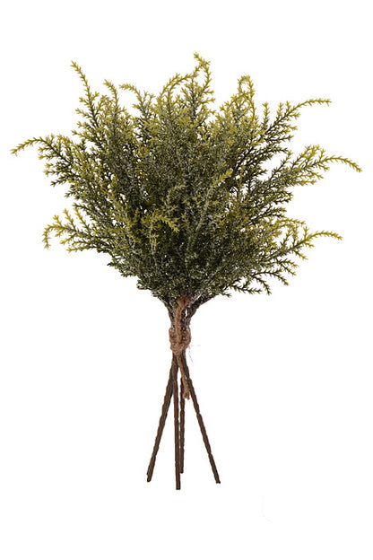 15" Cedar Bundle With Ice Green/White