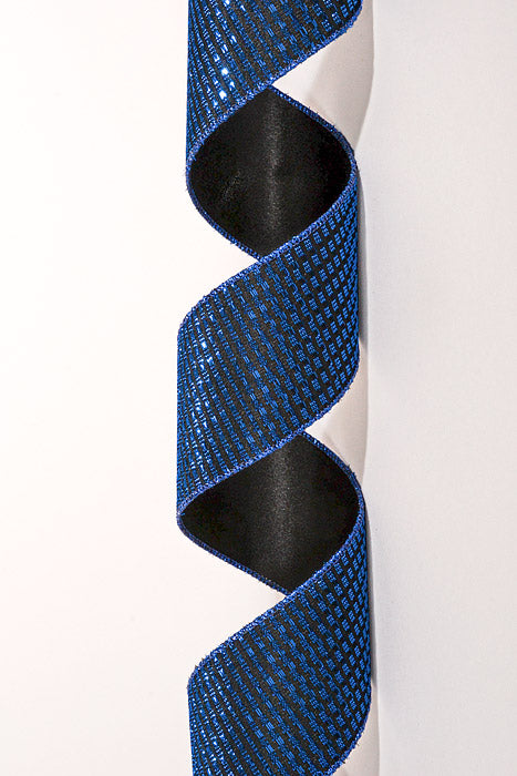 2.5" X 10Yds Wired Metallic Rishi Solid Ribbon Navy