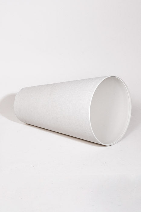 13.5" X 23" Tall Round Planter White