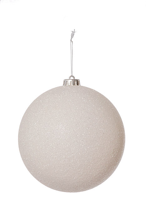 150Mm Glitter Ball Ornament (White)