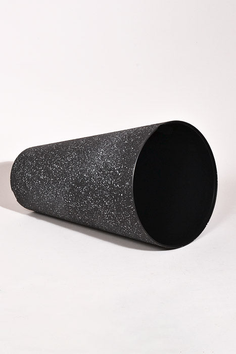 13.5" X 23" Tall Round Planter Black