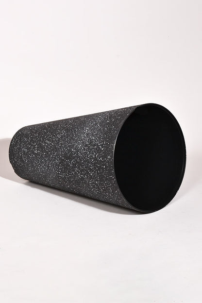 13.5" X 23" Tall Round Planter Black