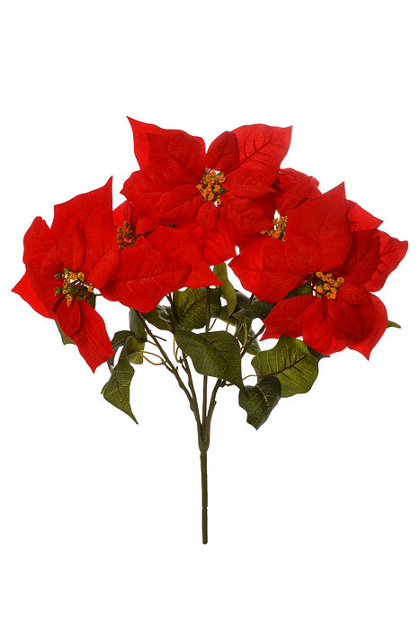 18" Poinsettia Bush Red