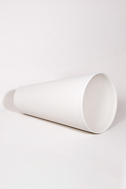 15" X 29" Tall Round Planter White