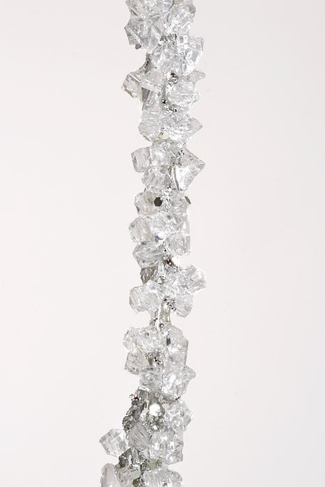 37" Hanging Iced Spray Silver