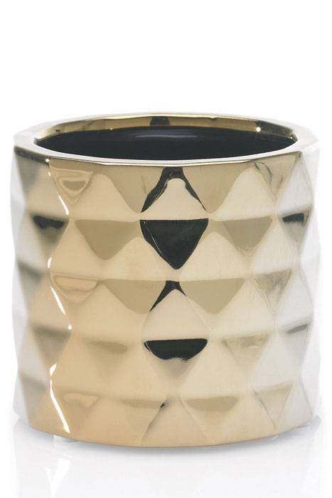 4" X 4.5" Ceramic Architect Pot Gold