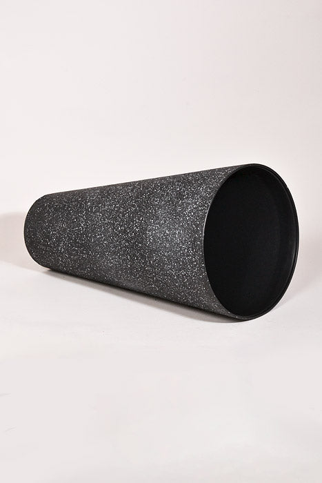 15" X 29" Tall Round Planter Black