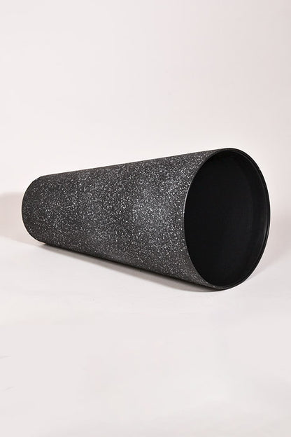 15" X 29" Tall Round Planter Black