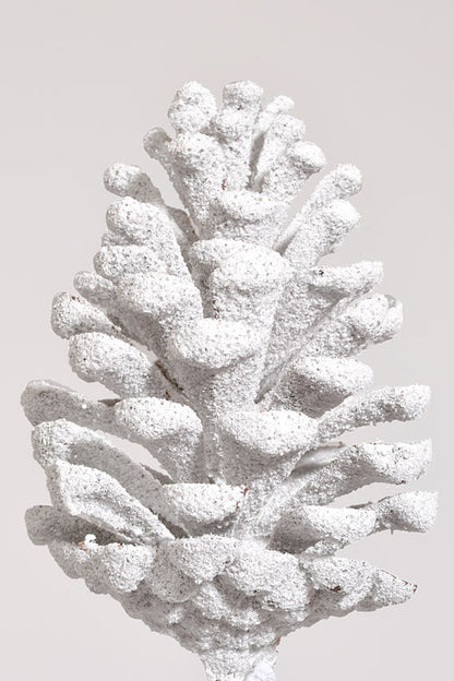 24" Pinecone Spray White