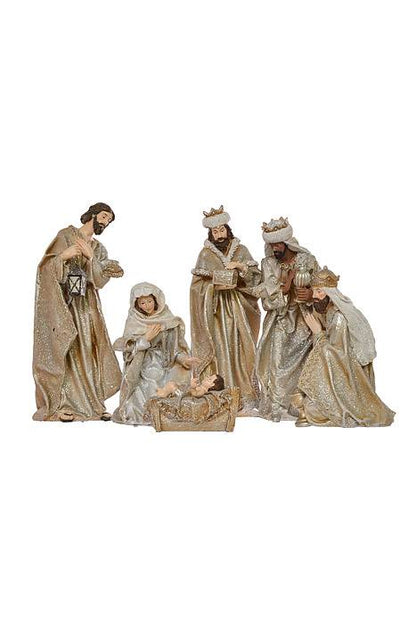 4"-16"  Nativity Set Gold/white Set/7