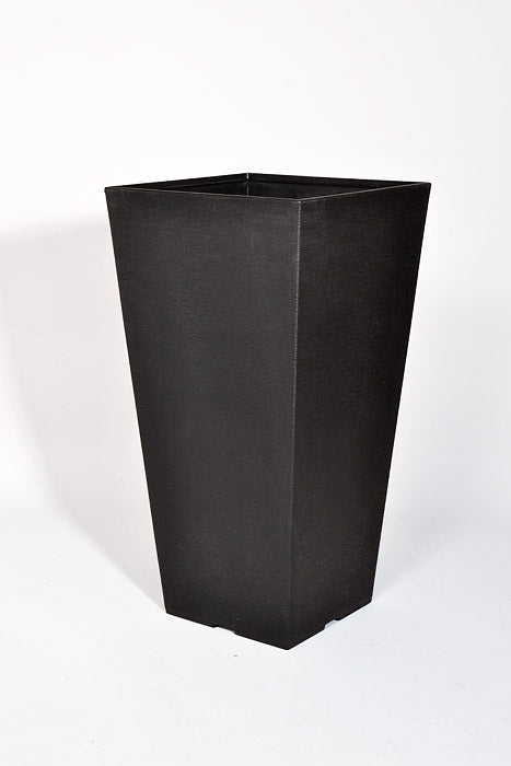 11.5" X 22.5" Tall Tapered Planter Black