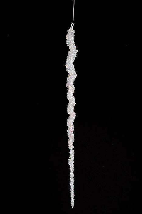 18" Beaded Icicle Ornament Clear