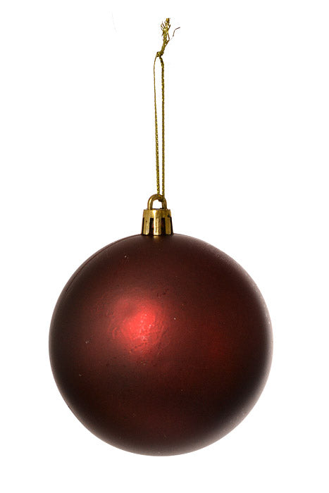 80Mm Matt Plastic Ball Ornament (Burgundy) Pkg/6