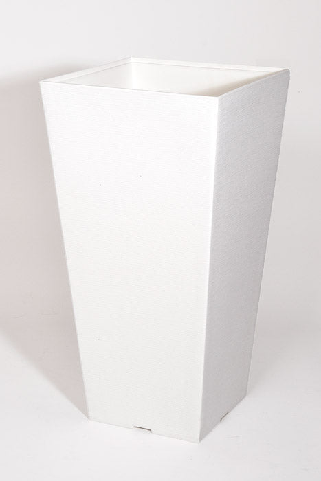 11.5" X 22.5" Tall Tapered Planter White