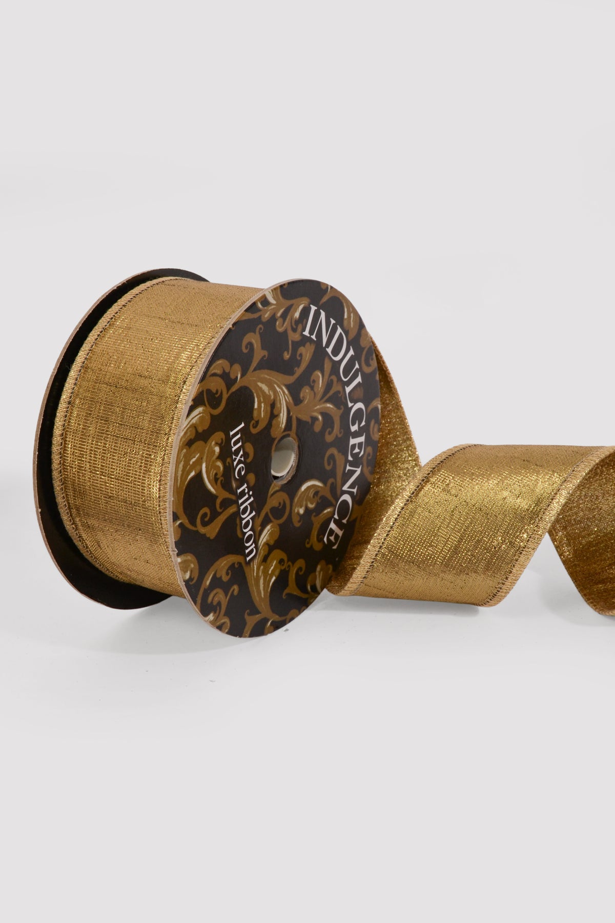 2.5" X 10Yds Wired Prism Weave Metallic Ribbon Gold
