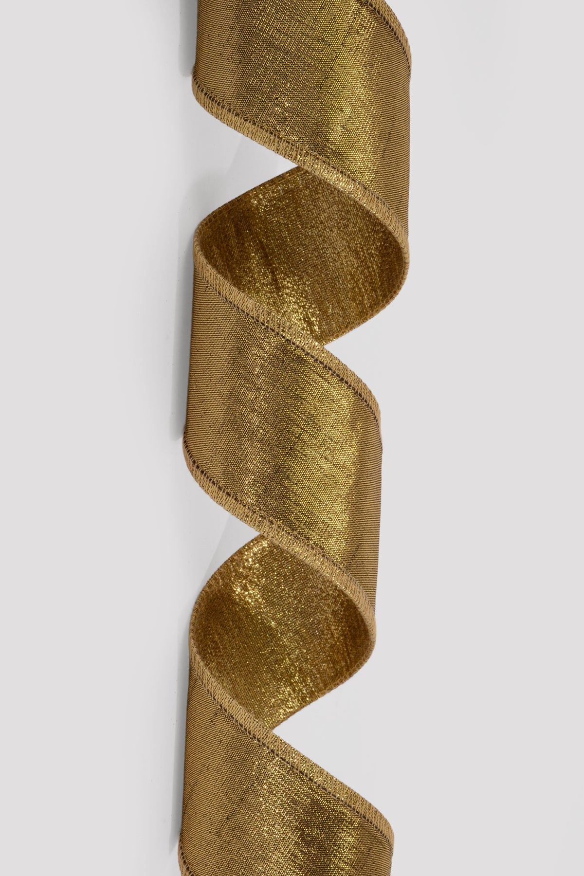 2.5" X 10Yds Wired Prism Weave Metallic Ribbon Gold