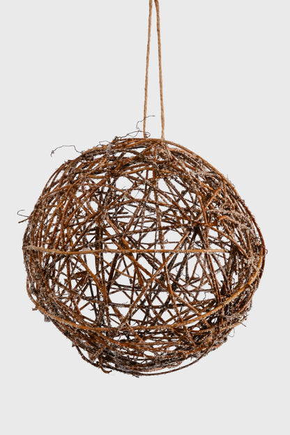 8" Ice Twig Ball Natural