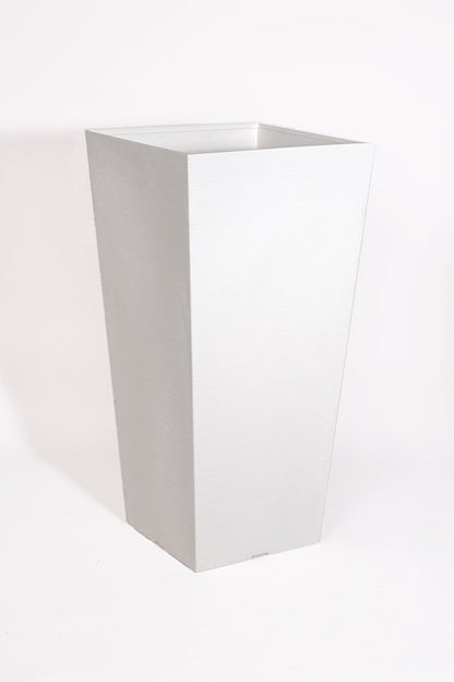13.5" X 27.5" Tall Tapered Planter White
