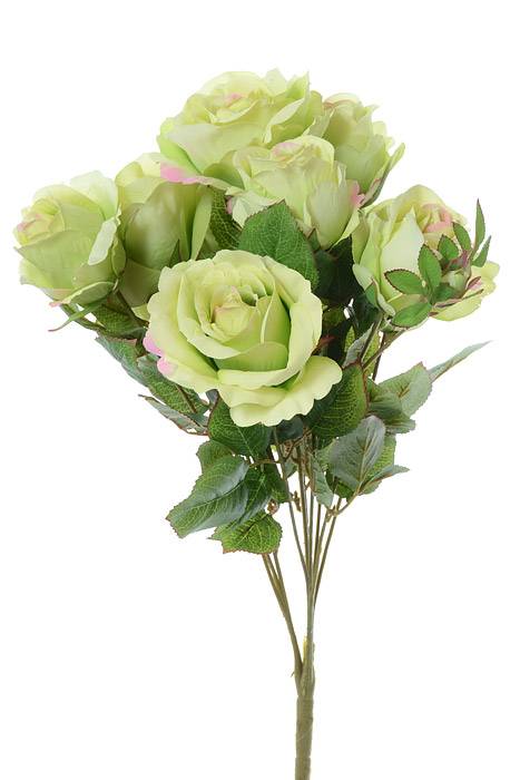 19" Silk Rose Bud Bush X10 Green