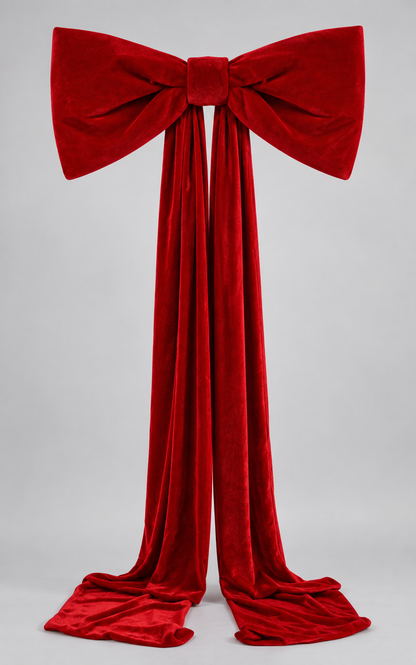 32" Velvet Bow Outdoor W/Uv Red