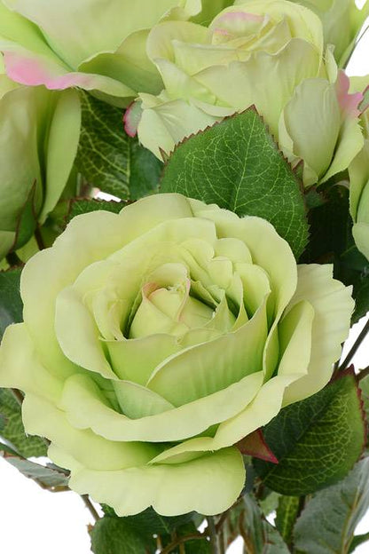 19" Silk Rose Bud Bush X10 Green