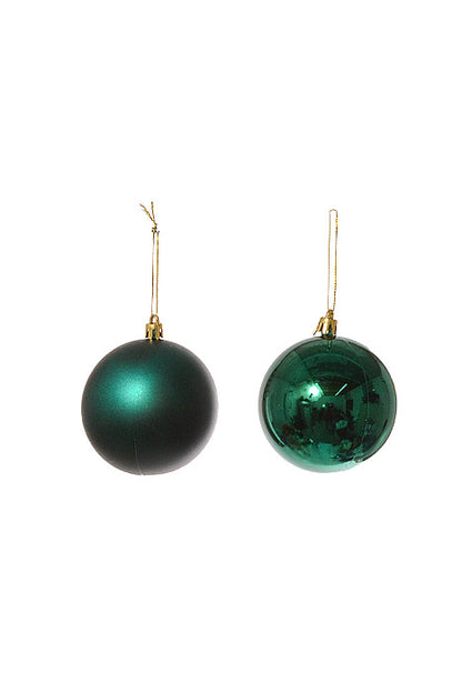 80Mm Shiny/Matte Plastic Ornament Ball Peacock Pkg/6