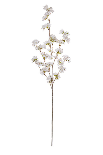38" Silk Apple Blossom Spray W/Glitter White/Gold
