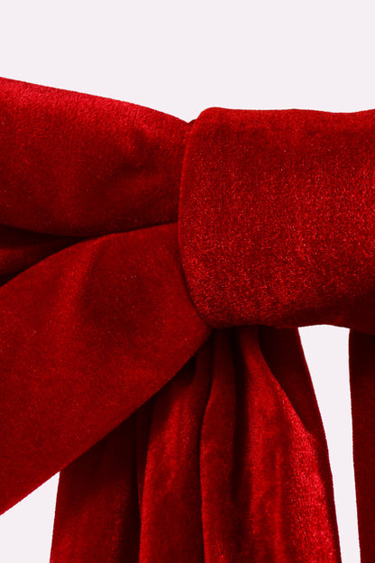 32" Velvet Bow Outdoor W/Uv Red