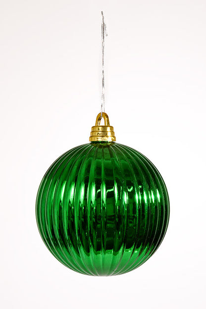 250Mm Shiny Pumpkin Ball Ornament Green