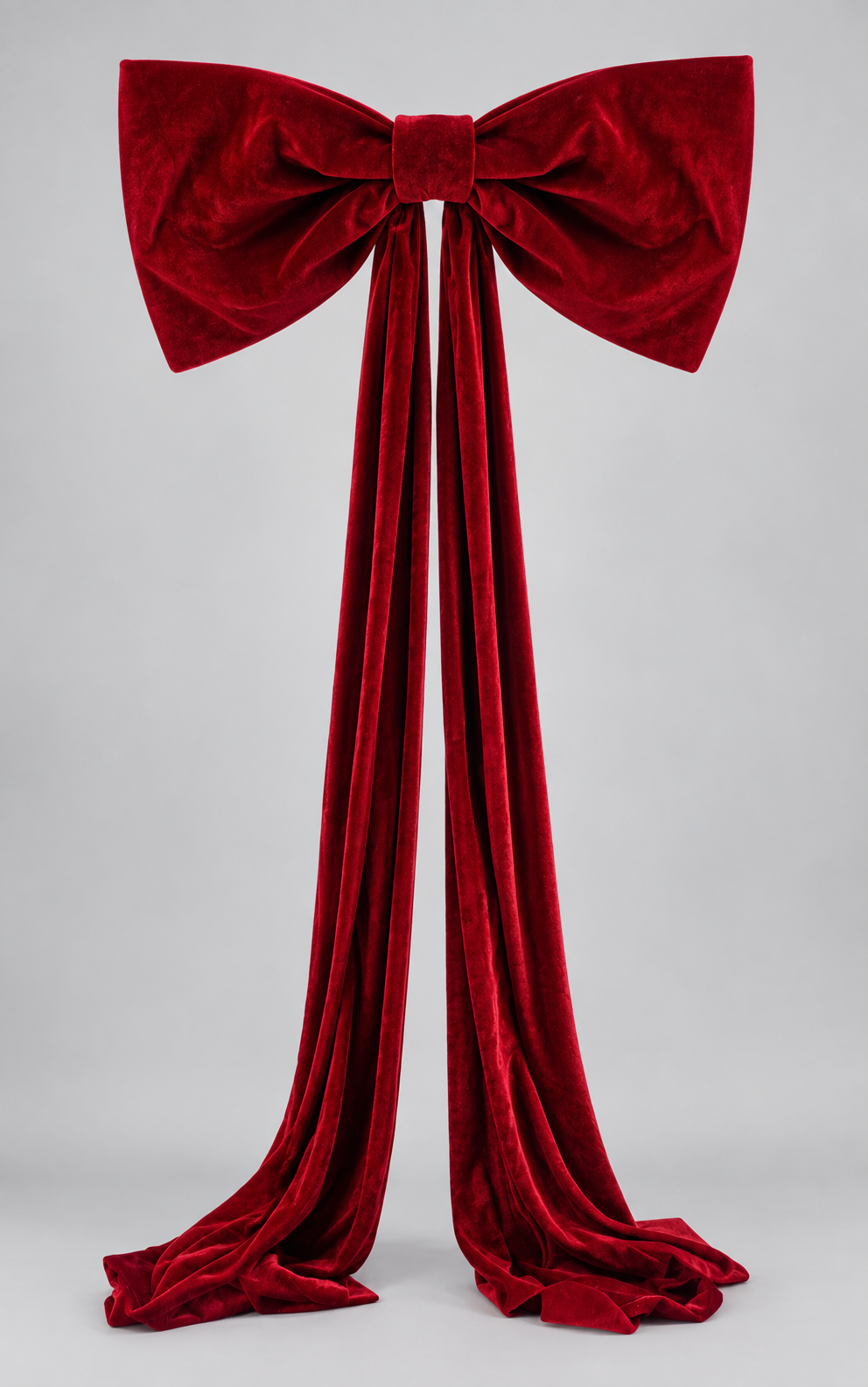 32" Velvet Bow Outdoor W/Uv Burgundy