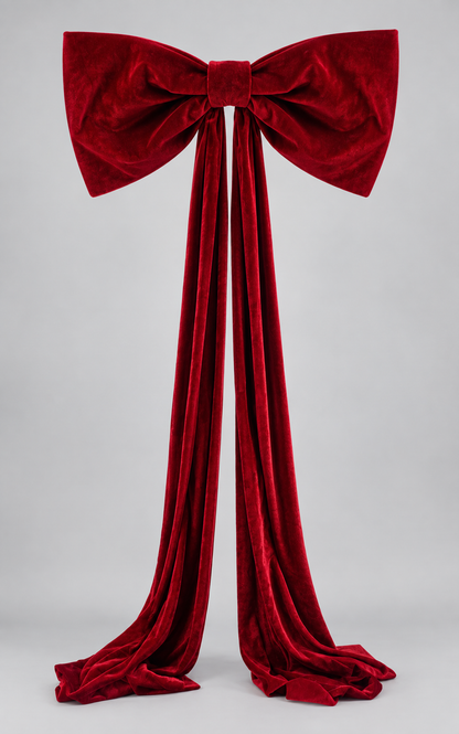 32" Velvet Bow Outdoor W/Uv Burgundy