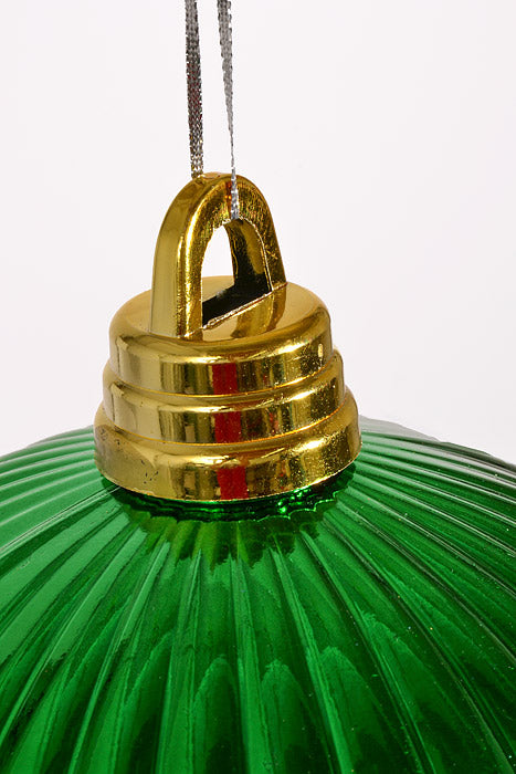 250Mm Shiny Pumpkin Ball Ornament Green