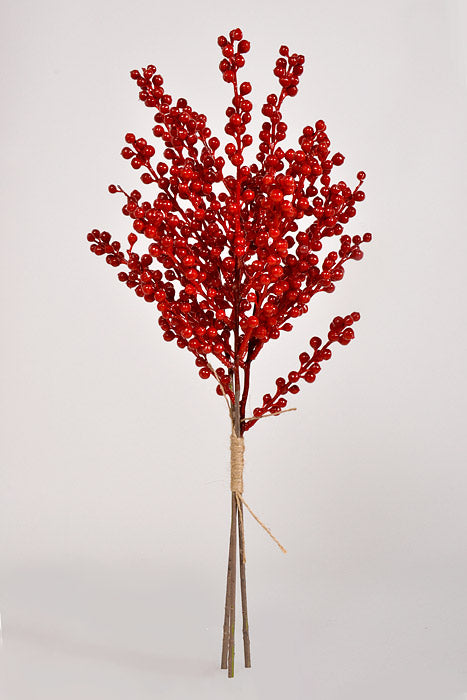 21" Plastic Berry Bundle Red