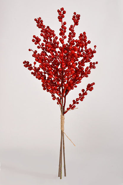 21" Plastic Berry Bundle Red